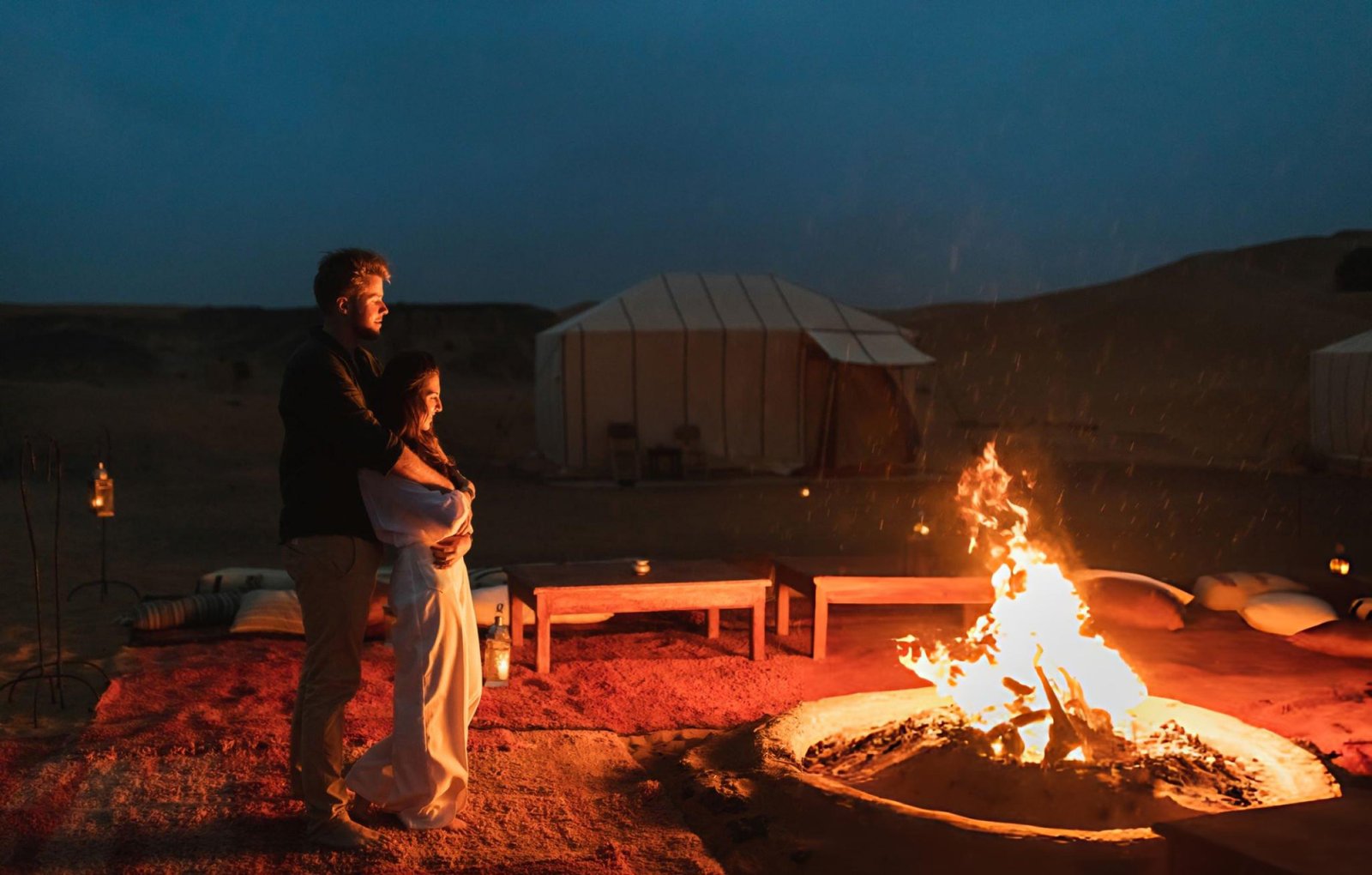 Desert camp starry night Sahara